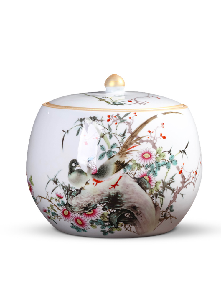 Jingdezhen ceramic large wake receives the puer tea cake caddy fixings tanks household seal pot porcelain POTS