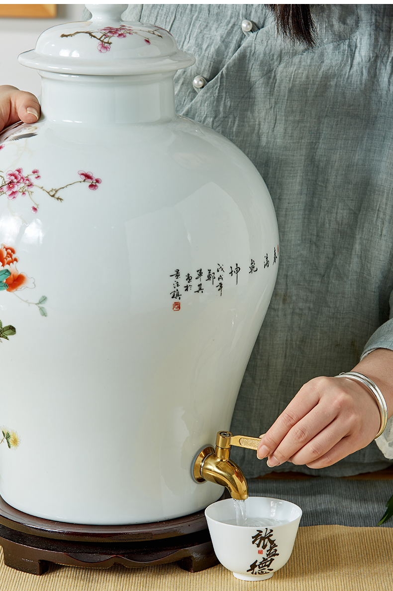 Jingdezhen ceramic jars jar mercifully wine bottle soil decorate household it sealed the flagon of wine