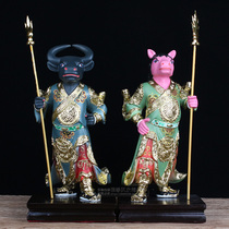 12-inch cow head horse face like cow head god statue horse face god statue resin Buddha statue ornaments Yin Cao Difu God general