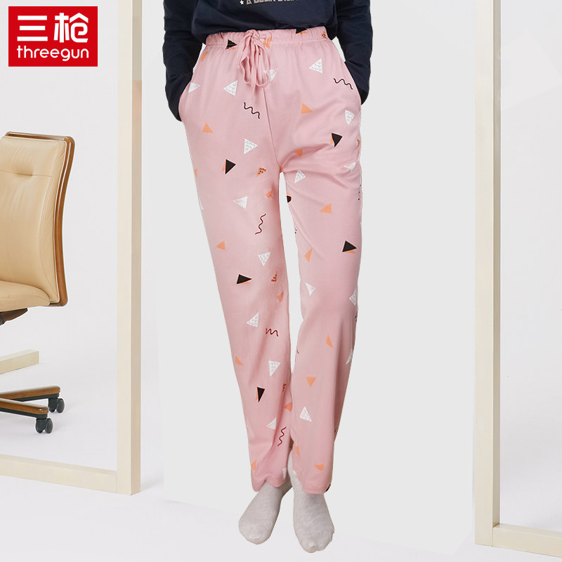 Three Gun Home Pants Men And Women Casual Pants New Frontier Cotton Pure Cotton Mid-Waist Long Version Tightness Comfort Couples Home Cotton Pants