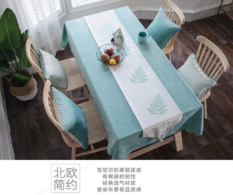 khăn trải bàn bằng vải cotton hiện đại và đơn giản nhỏ Bắc Âu bảng vải khăn trải bàn bàn cà phê á quân bảng hình chữ nhật tươi - Khăn trải bàn