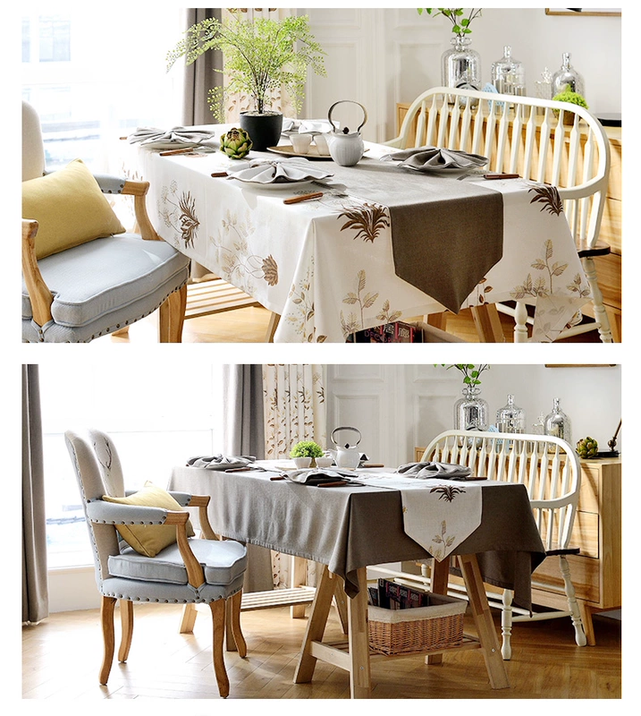 Mỹ lưới đỏ bàn vải cà phê bàn ​​khăn trải bàn vải cotton nhỏ tươi hình chữ nhật hiện đại tối giản bảng cờ mat