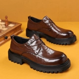 Martens, повседневные туфли, низкий пиджак классического кроя на платформе, увеличивают рост на 2025 см, коллекция 2025 года, крупный округлый носок