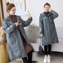 Pregnant women cotton clothes large size 2019 new long Korean version of pregnant women cotton clothes loose pregnant women winter clothes thick