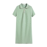 Летнее платье для отдыха, длинная футболка polo, юбка, сезон 2021, короткий рукав, свободный прямой крой, средней длины