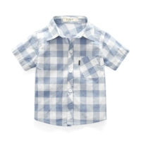 Голубой и белый короткий рукав