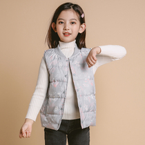 Childrens down vest outside wear 2021 autumn and winter New Girls big children Winter Light inner tank vest