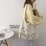 Мультяшный картхолдер, брендовая сумка через плечо, с вышивкой, с медвежатами, Южная Корея