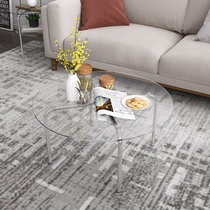 Modern minimalist net red wind style Sofa Side Double Magazine Shelf Bookcase Stainless Steel Glass Tea Table Corner a few