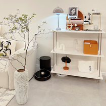 Medieval light extravagant floor with multilayer minimalist stainless steel containing shelf kitchen leaning against wall Xuanguan Table Dining Side Cabinet