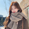 Wool Scarf for Women, Winter 2025 New Korean Style, Versatile Solid Color Knitted Warm and Cold-Proof Neck Scarf