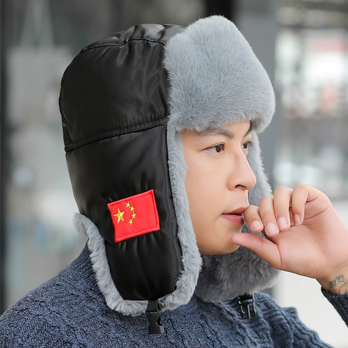 Мужская зимняя утепленная удерживающая тепло ветрозащитная шапка