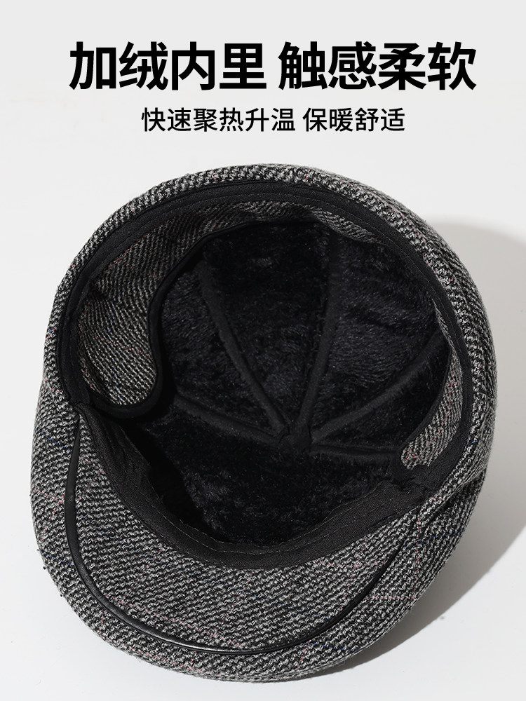 Hats for Middle-Aged and Elderly Men, Winter Baseball Caps for Dad and Grandpa, Outdoor Thickened Ear-Protecting Cold-Proof Warm Cotton Hats