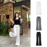 Штаны для отдыха, свободный прямой крой, по фигуре