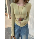 Базовый осенний демисезонный лонгслив, приятный телу белый корсет, в обтяжку, по фигуре