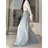 Пиджак классического кроя, черные штаны для отдыха, высокая талия, свободный прямой крой