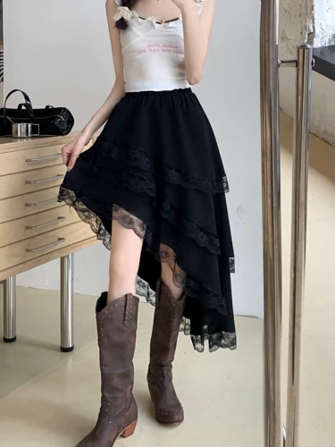 Дизайнерская белая кружевная летняя приталенная юбка, тренд сезона, высокая талия, А-силуэт