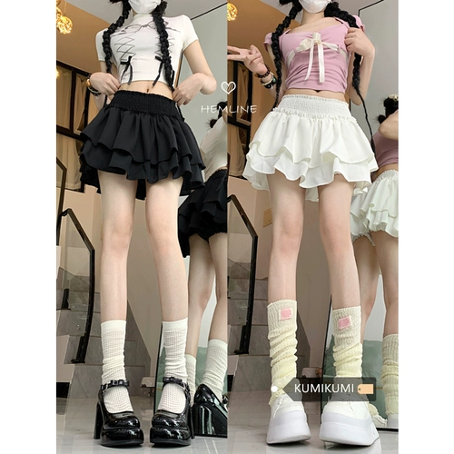 Дизайнерская черная летняя юбка, белая мини-юбка, тренд сезона, высокая талия, юбка-пачка