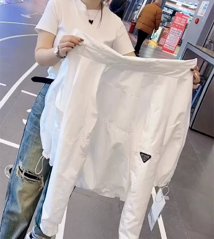 Белая одежда для защиты от солнца летом куртка легкая толстовка trench coat городской стиль