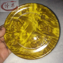 Golden nanmu configuration medium dish gold camphor fruit plate melon fruit plate dried fruit plate solid wood decoration craft gift