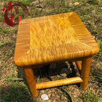 Big-leaf golden nanmu richness and other golden nanmu full of water ripple square stool solid wood shoe changing stool home accessories