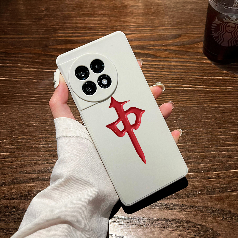 Red Chinese Mahjong Phone Case Suitable for Oneplus 12/Ace3 Fortune Ace2Pro Matte 11 Soft 10 Whiteboard 2V New Model 1+ Simple Ace Racing Version 9 Yaoji 8 Niche 7 Personalized Rt Full-Cover Silicone