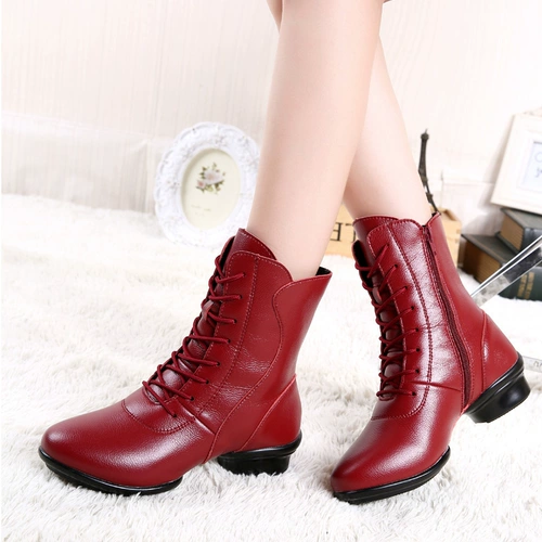 牛霸道 Кожаные высокие демисезонные танцующие ботинки