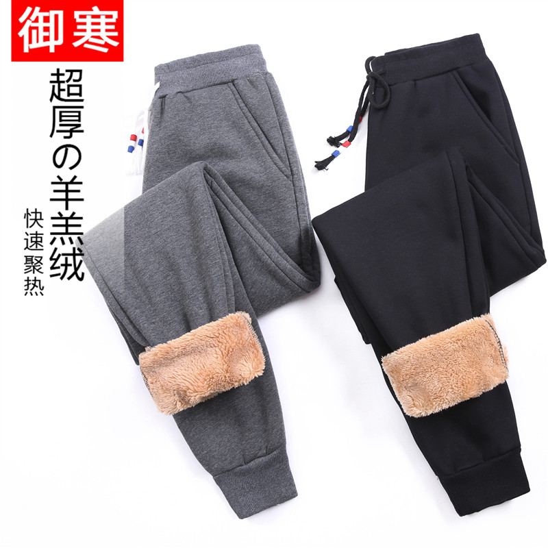 Fleece sports pants women's autumn and winter thickened lamb velvet pants women's casual pants warm cotton pants women's harem pants