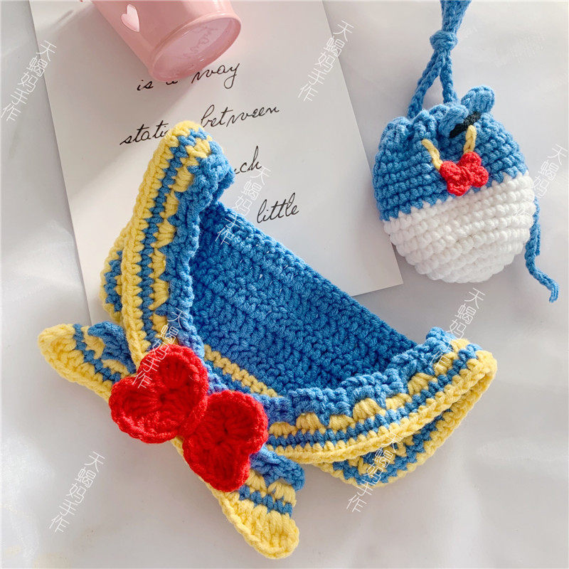 Cartoon Donald Duck theme pet scarf navy collar short Teddy Yorkshire neck decoration photo props