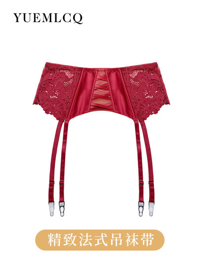 Красные чулки и пояс-чулок, женский сексуальный комплект для коррекции талии, большие размеры, стиль «чистое желание», пояс-чулок с металлической пряжкой, нескользящий и устойчивый.