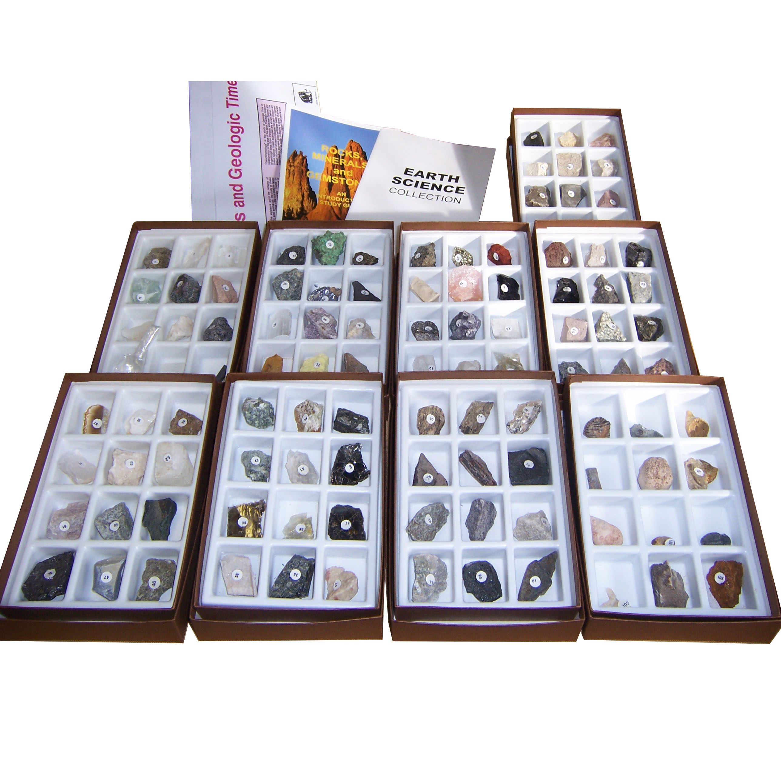 American Geoscience Mineral Specimen Set (105 Species) Popular Science Rock and Mineral Specimen