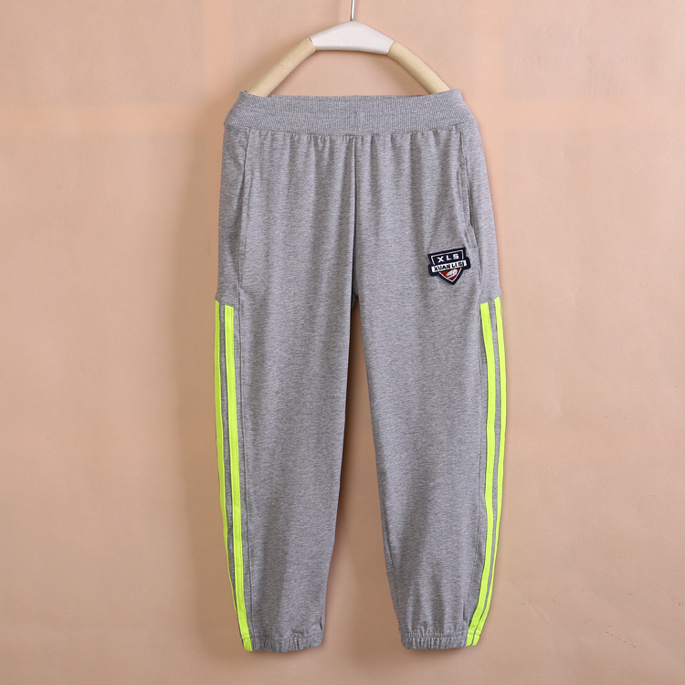 Chàng trai quần sweatpants mỏng eo mùa hè bông cô gái đàn hồi mỡ ba thanh cộng với chất béo quần lỏng lỏng màu đen.