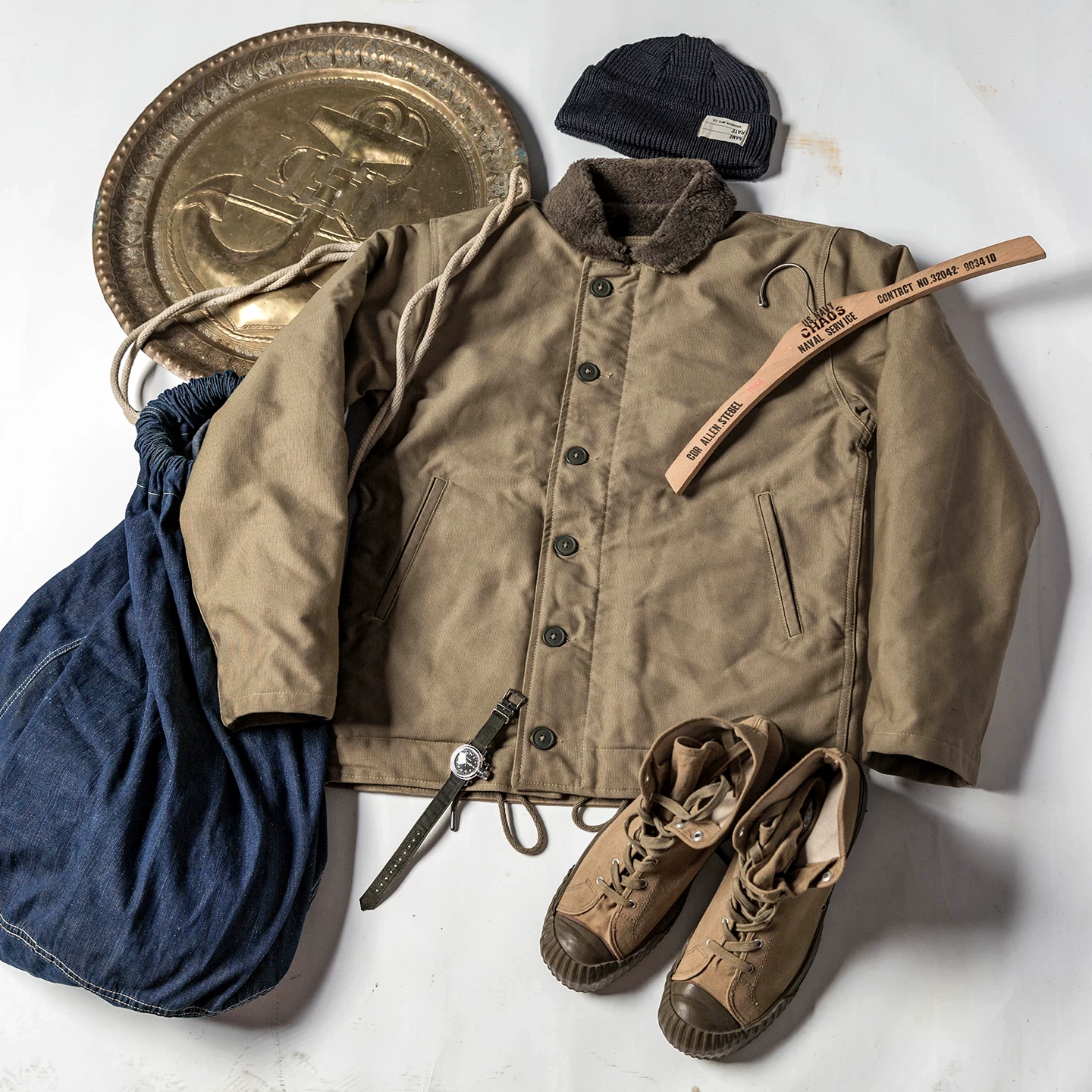 Vicious Dog BRONSON Initial 1st Experimental N-1 Deck Clothes DECK Jacket N1 Wool Liner Jacket USN