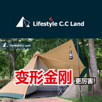 Three Peaks Tribe Minarettas Tents Multiple People Pyramid Four Seasons Account Creativity Camping Transformers Play the Chimney Mouth