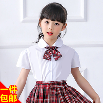 Shenzhen school uniform girls spring and summer dress shirt short sleeve white uniform shirt