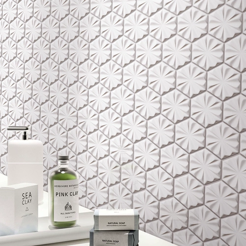 Алмазная керамическая мозаичная плитка шестиугольная настенная плитка для ванной комнаты туалетная кухня Магазин Глазурь Снежинки и снежные фарфоровые ломтики