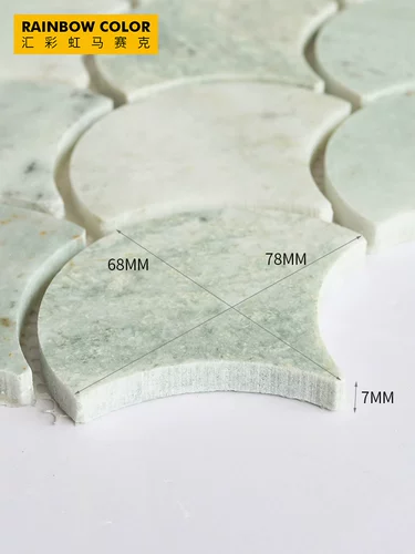 Вентилятор натурального камня -Мозаичная рыба шкала