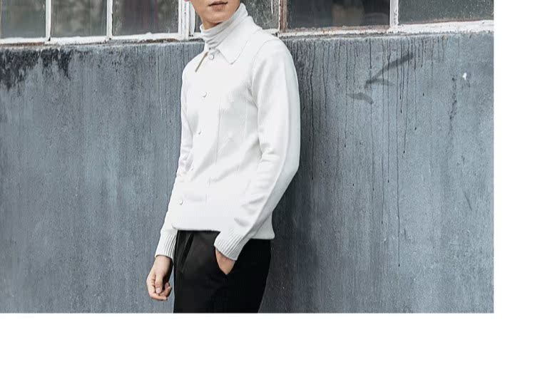 Horizon nam mùa thu và mùa đông ve áo thiết kế thủy triều sang trọng màu rắn Slim quý ông áo len cardigan thanh niên áo khoác Hàn Quốc áo cardigan nam