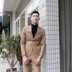 Horizon nam mùa thu và mùa đông đơn giản bỏ túi váy cưới kaki đơn ngực phù hợp với Tây trang trí phù hợp với hai mảnh quần tây nam đẹp Suit phù hợp