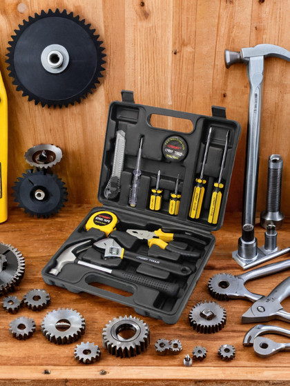 工具套装家用日常维修组套家庭修理五金老虎钳锤子扳手钳子组合箱