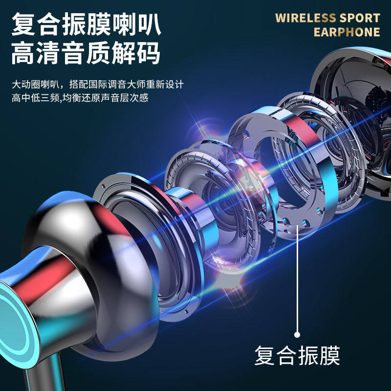 Wireless Bluetooth Headset, Neck-Mounted, Ultra-Long Standby Life, Suitable for Apple, Huawei, Oppo, Xiaomi, Universal