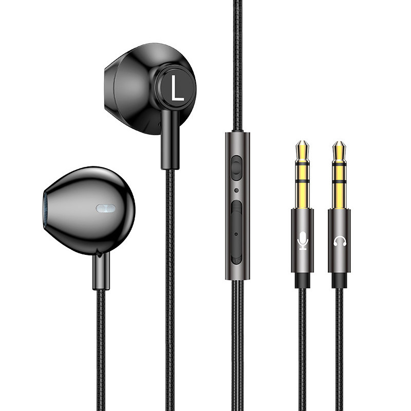 Desktop Computer Headphones with Microphone, Wired In-Ear Type, Dedicated for E-Sports Games, 2.3m Clip Long Dual Plug
