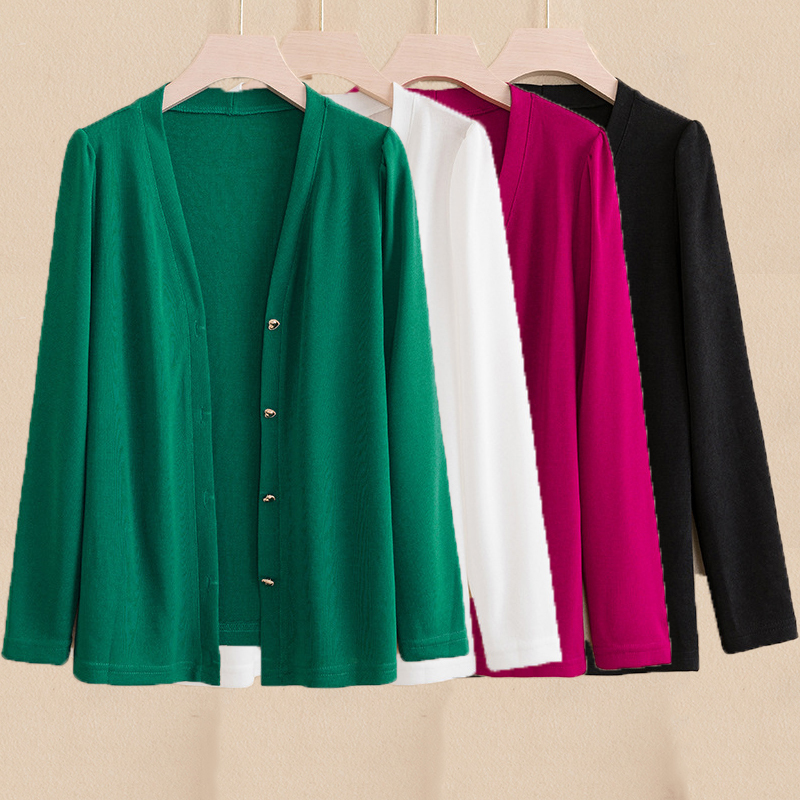Spring and Autumn Knitted Cardigan Jacket for Mothers, Short Style, Elegant and Versatile, Casual Solid Color Sweater, Outerwear Shawl Top Spring and Autumn Knitted Cardigan Jacket for Mothers, Short Style, Elegant and Versatile, Casual Solid Color Sweater, Outerwear Shawl Top