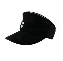 WWII black woolen wool M43 mountain hat silver edge version (free cap badge)