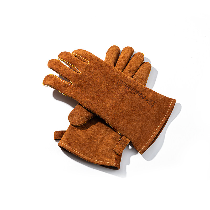 Naturehike Moving Customers Exposed Camping Wild Cooking Flame Retardant Insulation Gloves Bull Leather High Temperature Resistant And Burn-Proof Gloves