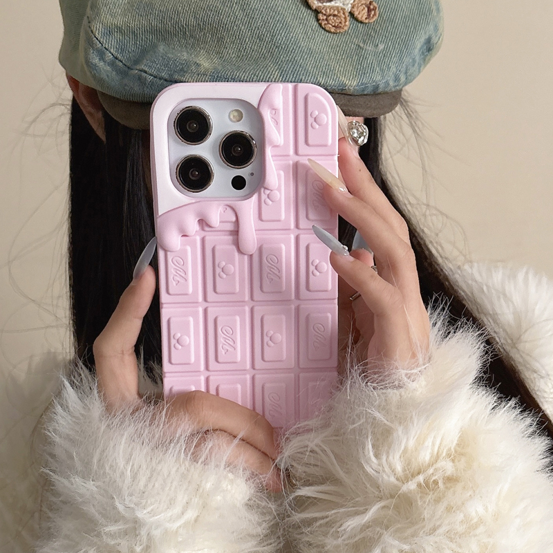 Casual Pure Color Chocolate Suitable for Iphone16Pro Apple 15 Mobile Phone Case 14Promax Cartoon 13 All-Inclusive 12 Protection 11 Thickeneded 7/8Plus Anti-Fall 6S Soft Silicone Case 5Se New Style 4