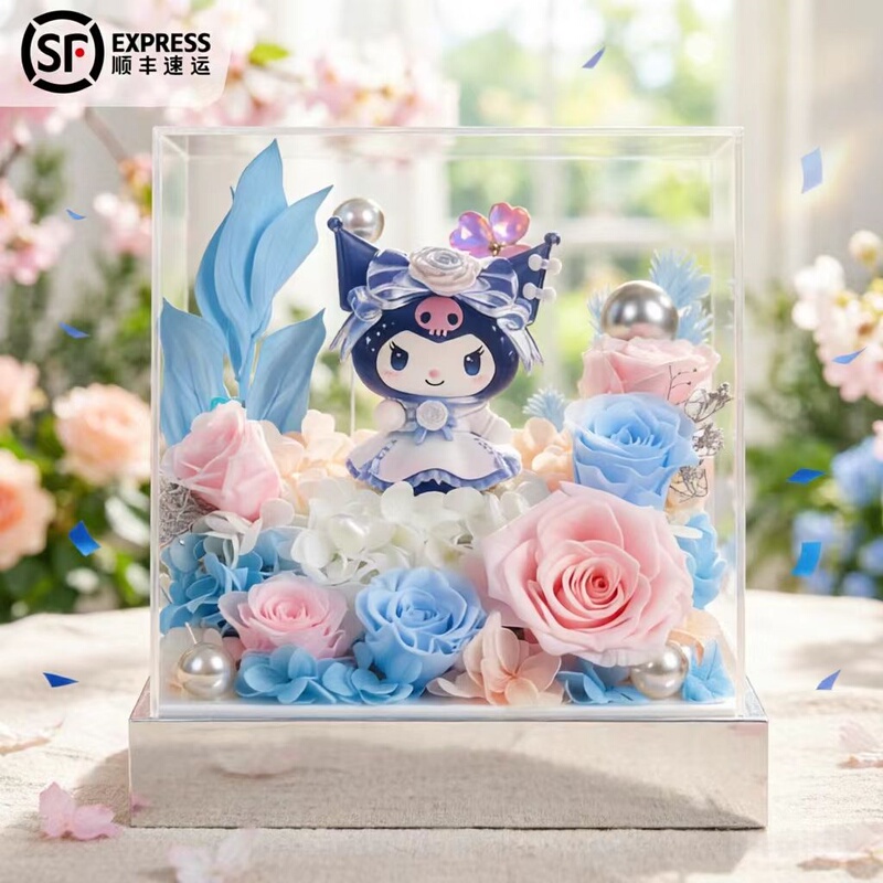 Authentic Sanrio Kuromi Romantic Wedding Eternal Flower Gift for Best Friend, Girlfriend, Birthday, Engagement, Valentine's Day Gift