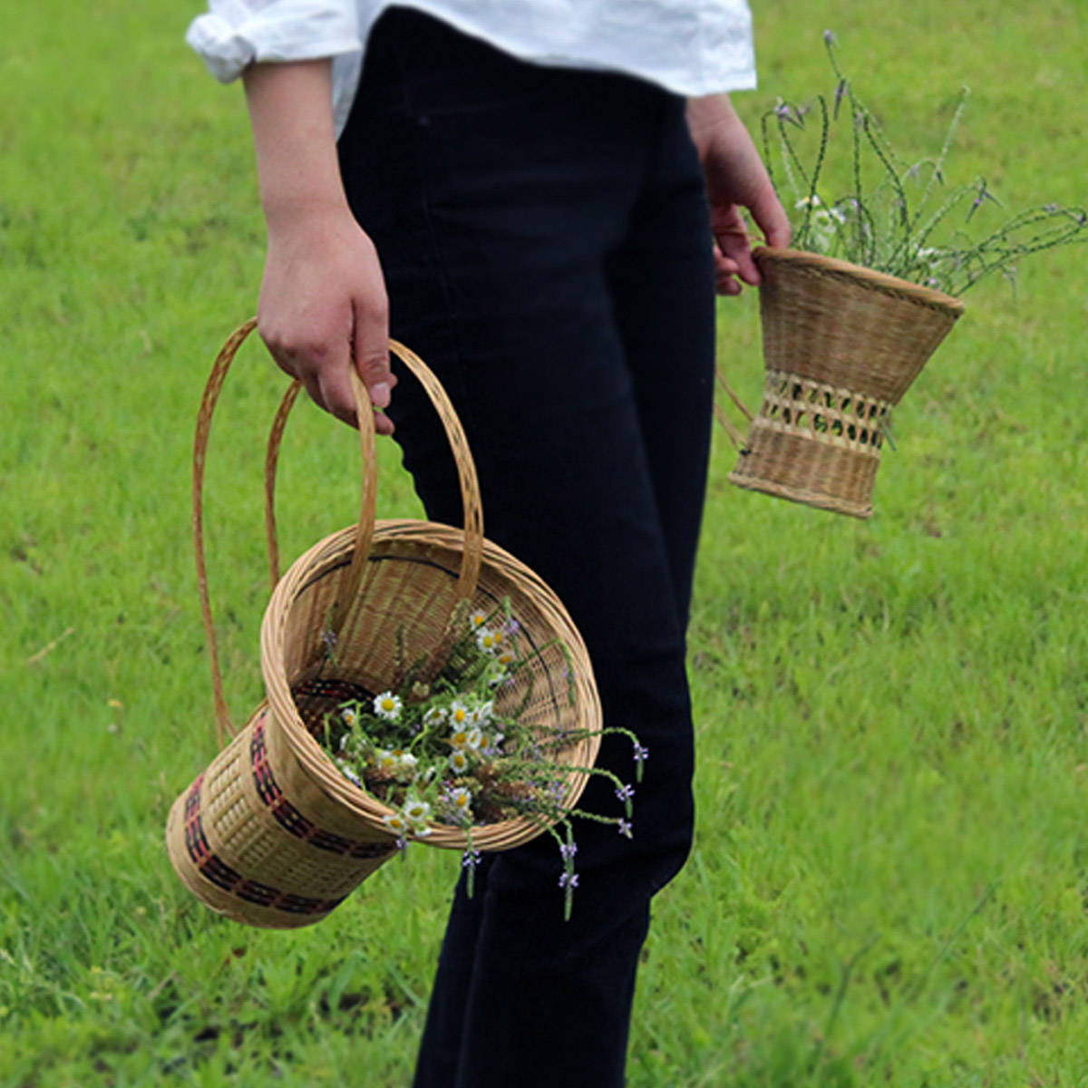Bamboo Backbasket Backbasket Handmade Weaving Children's Backbasket Stage Process with Bamboo Products
