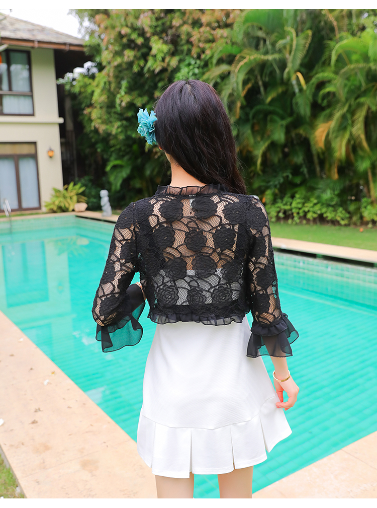 2017 ren nhỏ khăn choàng áo khoác mùa hè ngắn bên ngoài phần mỏng cardigan ngắn tay kem chống nắng quần áo nữ hoang dã nhỏ vest bộ đồ mặc nhà mùa hè