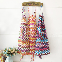 Cotton canvas long apron sleeveless neck adjustable apron home anti-fouling baking cooking apron multi-color